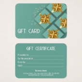 Festive Moderne Gold Bow Munt Cadeaudoos Cadeaukaa Visitekaartje (Voorkant /achterkant)