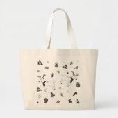 Festive Moderne kerstfeestdag rendierpatroon Grote Tote Bag (Voorkant)