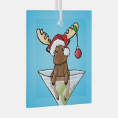 Festive Moose Kerstmis Glas Ornament (Voorkant Rechts)