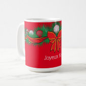 Festive motifs -Joyeux Noël - Red Coffee Mok (Voorkant links)