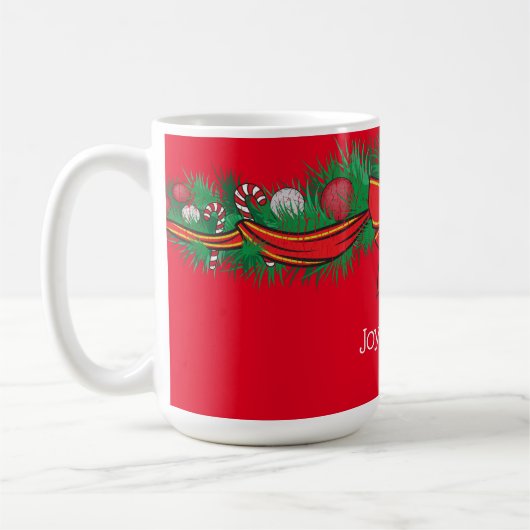Festive motifs -Joyeux Noël - Red Coffee Mok (Links)
