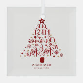 Festive Mr. en Mrs. Newly Weds kerstboom Glas Ornament (Achterkant)