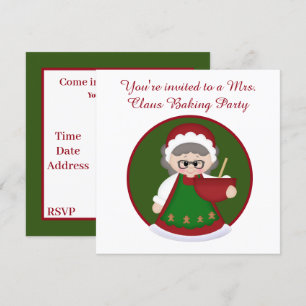 Festive Mrs Claus Bokparty Kaart