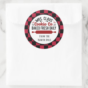 Festive Mrs. cookie company voegt namen toe Ronde Sticker