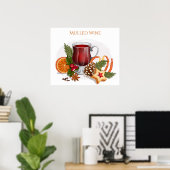Festive Mulled Wine with Ingredients Illustration  Poster (Thuiskantoor)