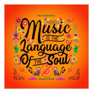 Festive: Music Is The Language Of The Soul (Orng) Foto Afdruk