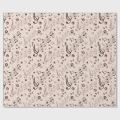 Festive Musical Notes, Bars & Symbols Cadeaupapier (Vlak)