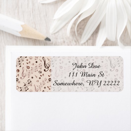 Festive Musical Notes, Bars & Symbols Etiket (Insitu)