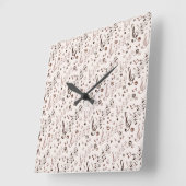 Festive Musical Notes, Bars & Symbols Vierkante Klok (Hoek)