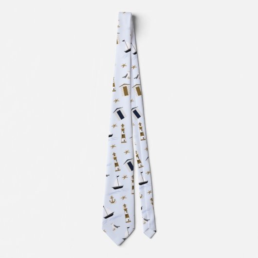 Festive Nautical Print Stropdas (Voorkant)