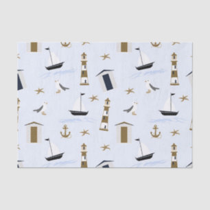 Festive Nautical Print Tissuepapier