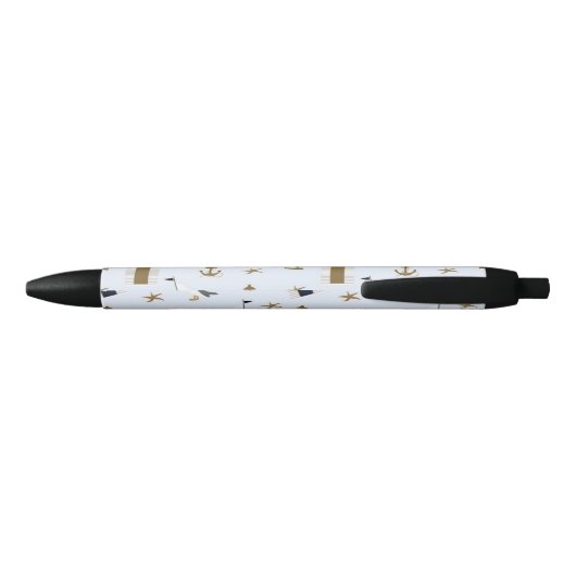 Festive Nautical Print Zwarte Inkt Pen (Achterkant)