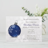 Festive Navy Corporate Holiday party Uitnodigingen (Staand voorkant)