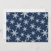 Festive Navy Script 5 Photo Collage Feestdagenkaart (Achterkant)