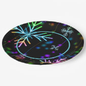 Festive Neon Snowflakes Papieren Bordje (Gekanteld)