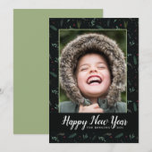 Festive New Year laat Berries Photo Card Feestdagenkaart (Voorkant / Achterkant)