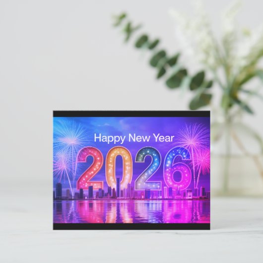 Festive New Year postcard Feestdagenkaart (Staand voorkant)