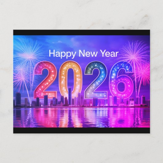 Festive New Year postcard Feestdagenkaart (Voorkant)