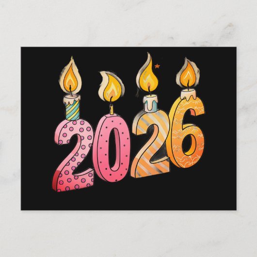 Festive New Year postcard Feestdagenkaart (Voorkant)