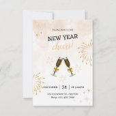 Festive New Year's Eve Party Invitation Kaart (Voorkant)