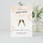 Festive New Year's Eve Party Invitation Kaart (Staand voorkant)