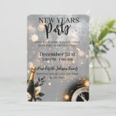 Festive New Year's Party Invitation Feestdagenkaart (Staand voorkant)