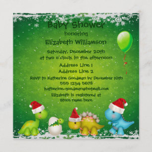 Festive Newly Hatched Baby Dino-Baby shower Kaart
