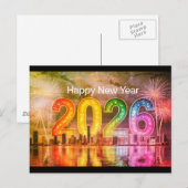 Festive nieuwjaarsprogramma briefkaart (Voorkant / Achterkant)