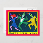 Festive nieuwjaarsprogramma briefkaart (Voorkant / Achterkant)