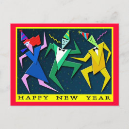 Festive nieuwjaarsprogramma briefkaart