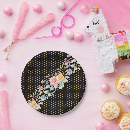 Festive Night Blooms Papieren Bordje (Feest)