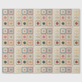 Festive Nine-Square Holiday Motif Design Cadeaupapier (Vlak)