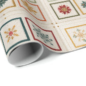 Festive Nine-Square Holiday Motif Design Cadeaupapier (Rol Hoek)