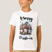 Festive Nordic Gnome Trio with Candles and Winter  T-shirt (Voorkant)