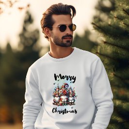 Festive Nordic Gnome Trio with Candles and Winter Trui