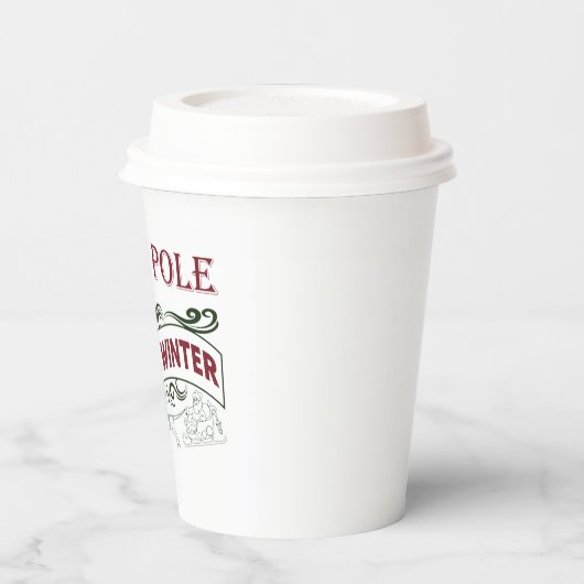 Festive North Pole hot chocola kerst Papieren Bekers (Links)