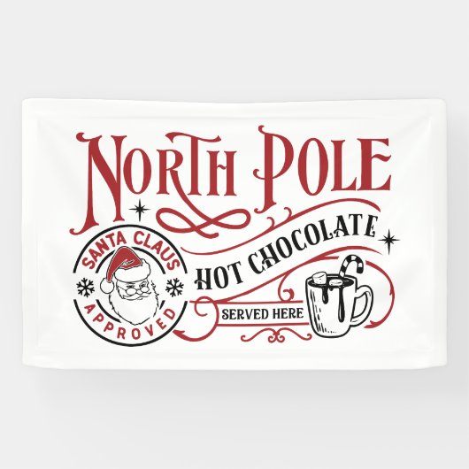 Festive North Pole Hot Chocolade Spandoek (Horizontaal)