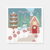 Festive North Pole-kerstpapieren servetten (Voorkant)