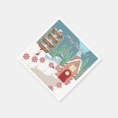 Festive North Pole-kerstpapieren servetten (Hoek)