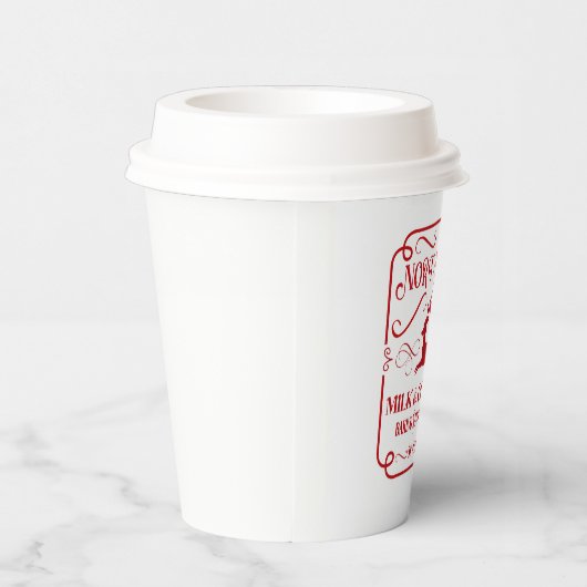 festive North Pole milk cookie Company reinder Papieren Bekers (Rechts)