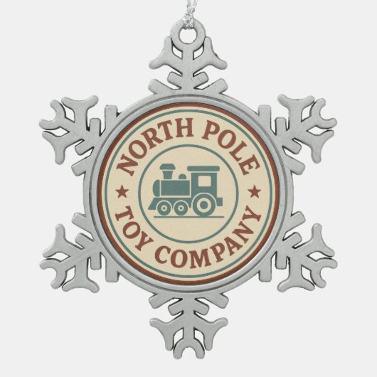 Festive North Pole toy company Tin Sneeuwvlok Ornament (Voorkant)