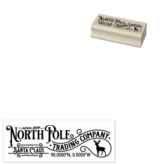 Festive North Pole Trading Company Rubberstempel (Gestempeld)