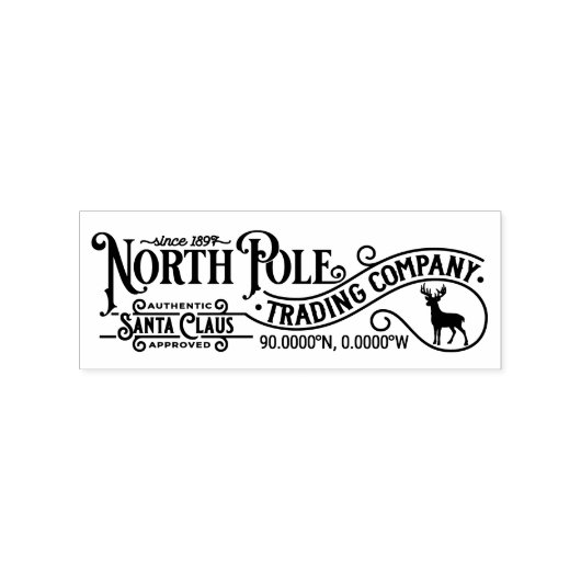 Festive North Pole Trading Company Rubberstempel (Afrduk)