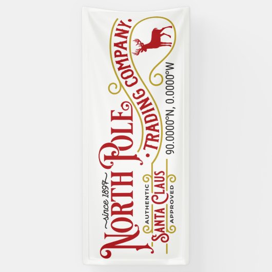 Festive North Pole Trading Company Spandoek (Verticaal)