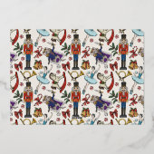 Festive Nutcracker Ballet Christmas Party Ivory Folie Uitnodiging (Achterkant)