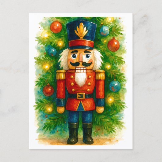 Festive Nutcracker Christmas Postcard Feestdagenkaart (Voorkant)