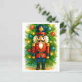 Festive Nutcracker Christmas Postcard Feestdagenkaart (Staand voorkant)