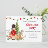 Festive Nutcracker Holiday Christmas Party Kaart (Staand voorkant)