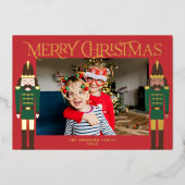 Festive Nutcrackers KerstLijst Foto Folie Hol Feestdagenkaart (Voorkant)