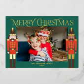 Festive Nutcrackers Lijst Foto Folie Feestdagenkaart (Voorkant)